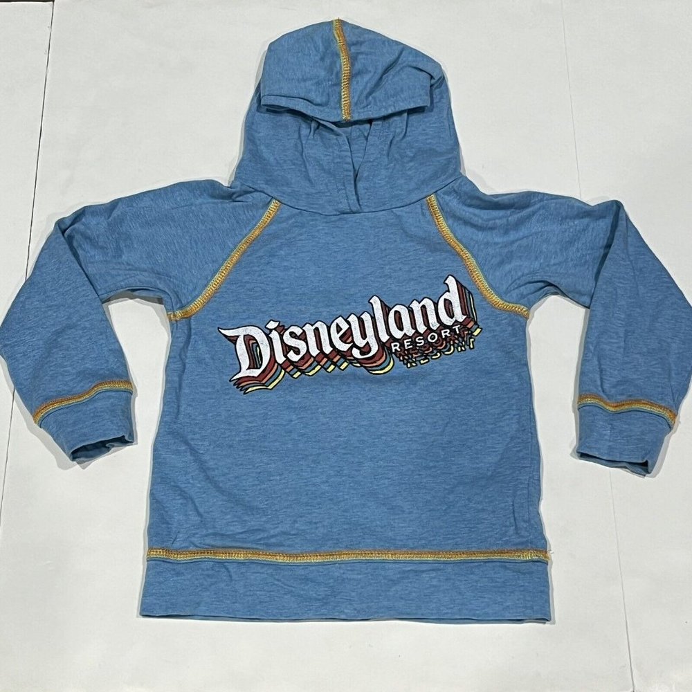 Disneyland Resort Disney Parks Retro 70s Style Blue Kid’s Hoodie Sweatshirt  XS